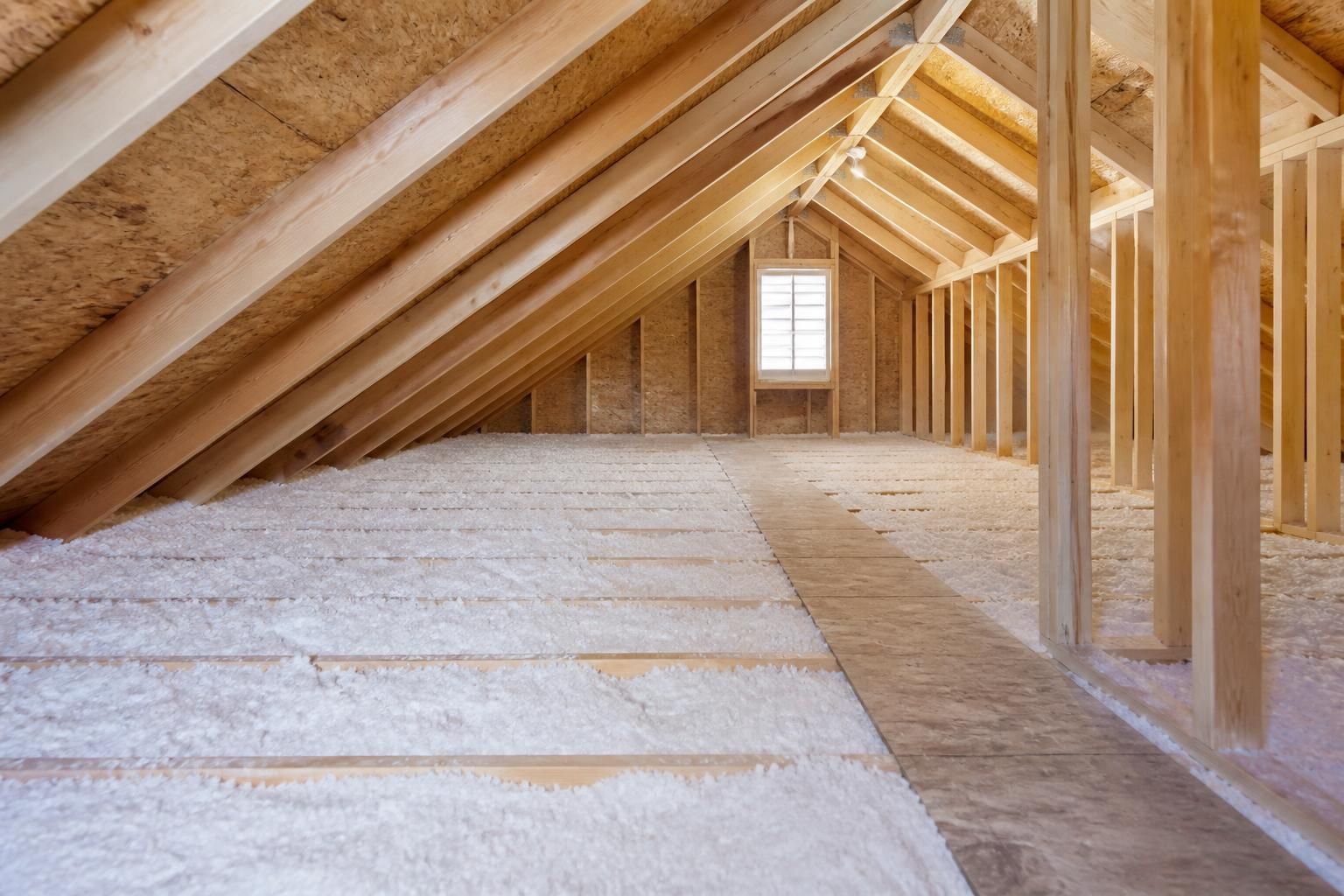 Bright attic space ready for an insulation assessment.