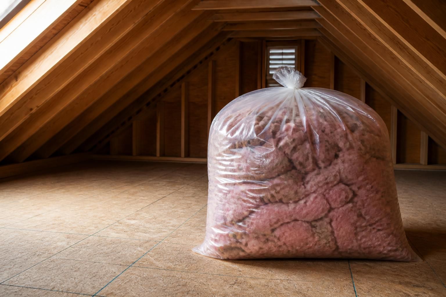 Clean attic area after old insulation has been removed.